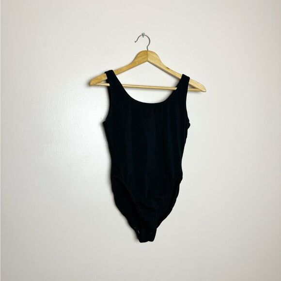 Black Vintage Active Elements Bodysuit Size L EUC - Picture 1 of 7